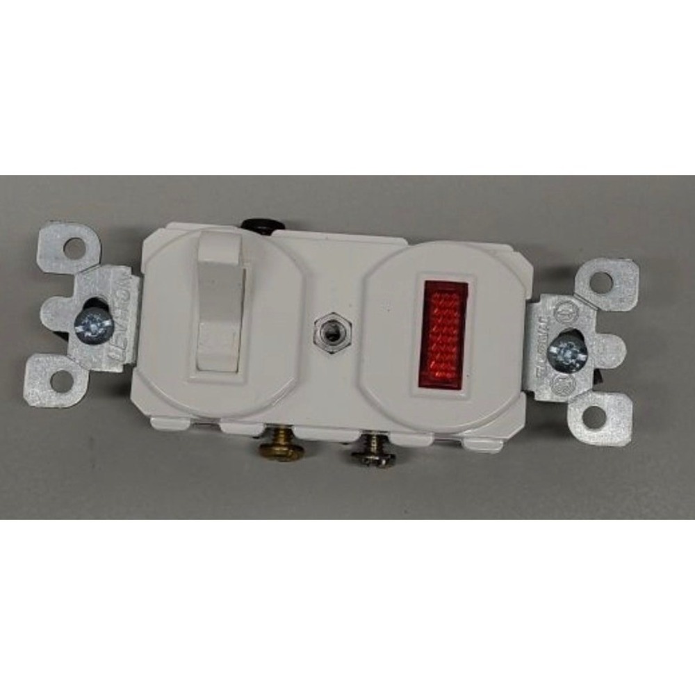 Leviton White Combination Single Pole Toggle Switch with Red Pilot Light 5225-W